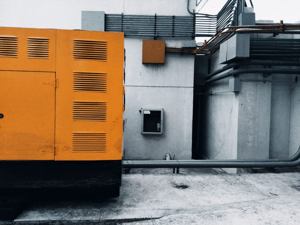 15 kVA single-phase alternator installed on a generator base