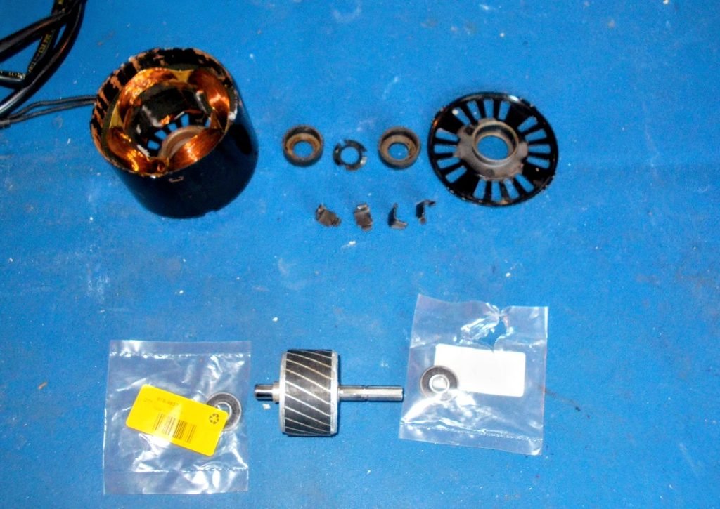 Electric fan motor components and rotor parts