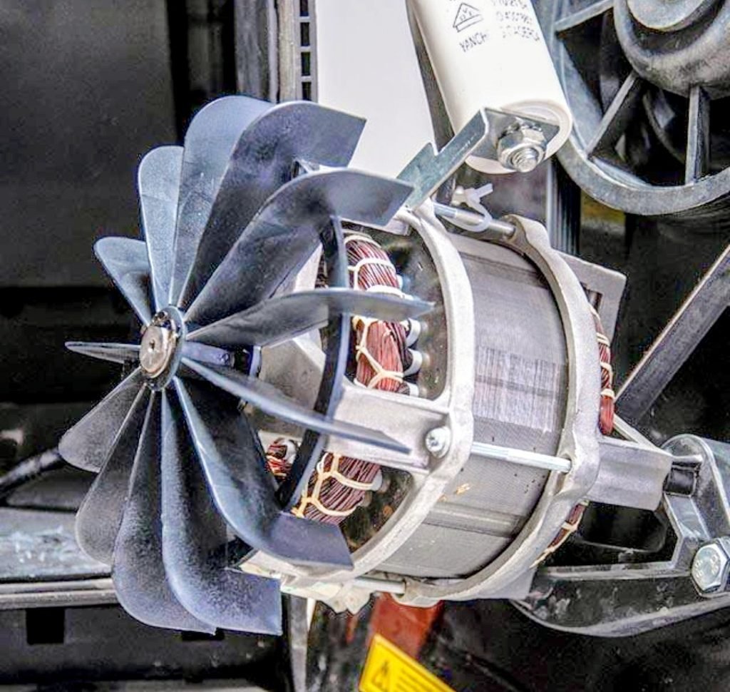 AC electric motor cooling fan mounted on the motor shaft